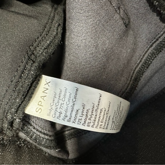 SPANX Distressed Denim Legging VTG Black 20213R Pull On Stretch Jegging Pant S/P - Picture 5 of 13